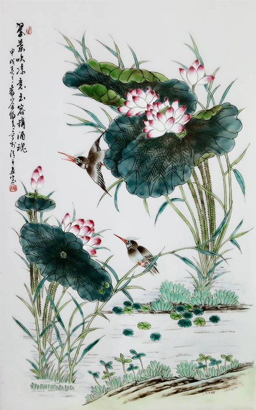 (一對2片)余翰青 花鳥圖 的第2張圖片